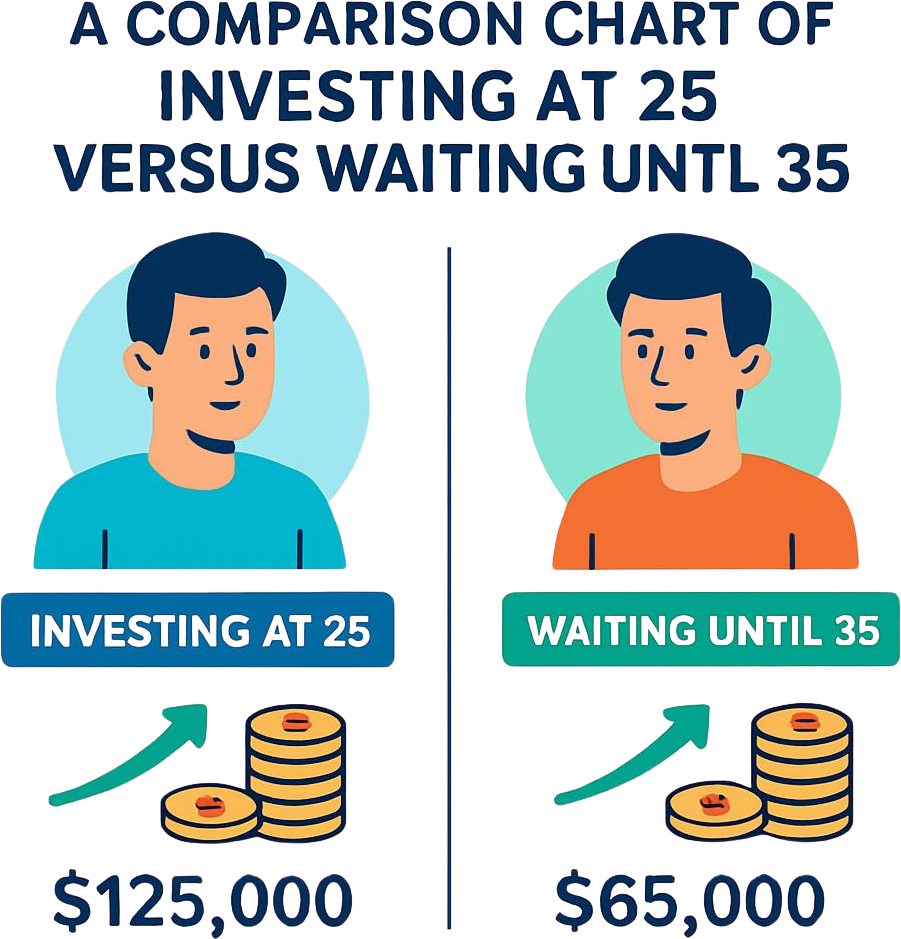 A comparison of starting to save at 25 versus 35